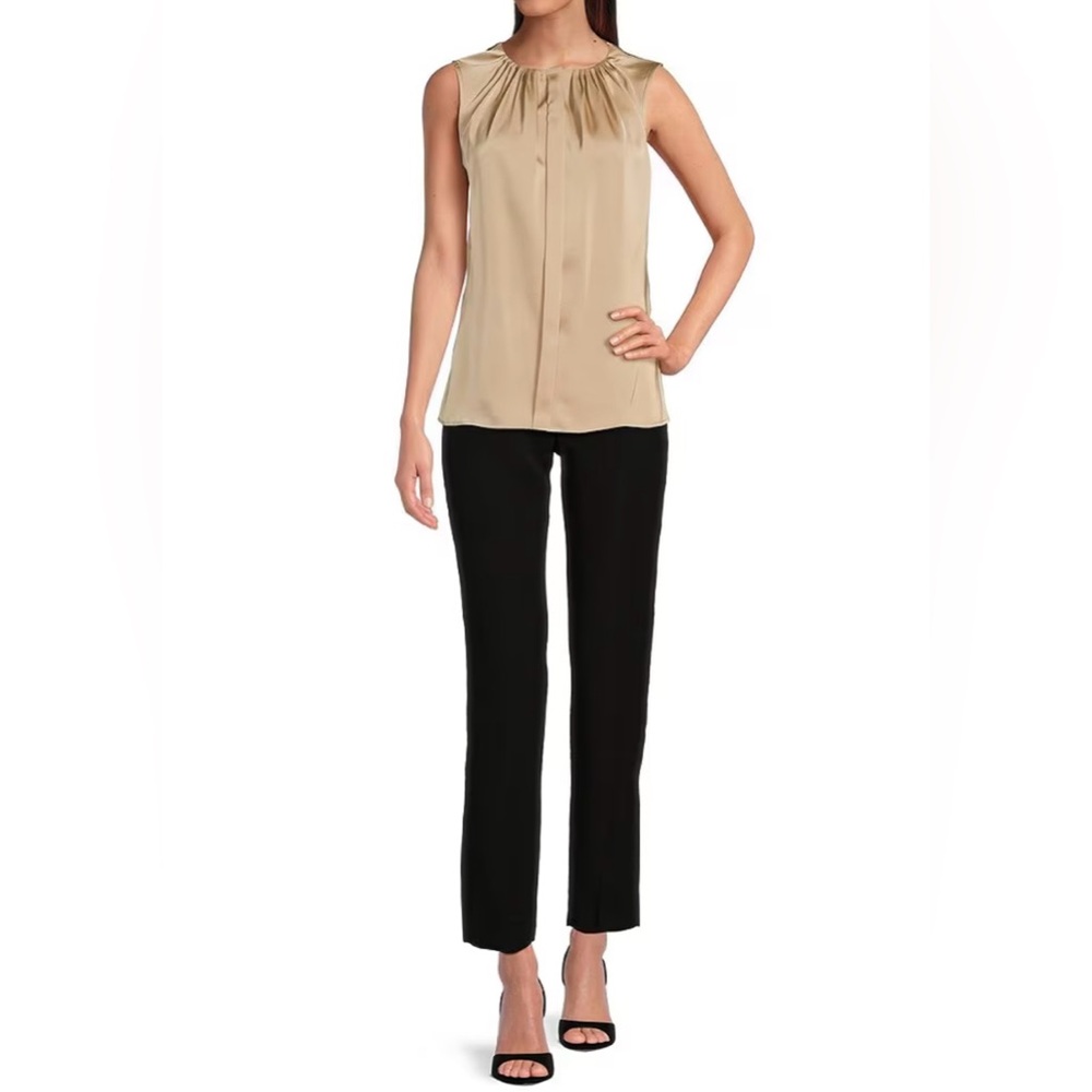 NWT CALVIN KLEIN Gold Sleeveless Top - Picture 2 of 10